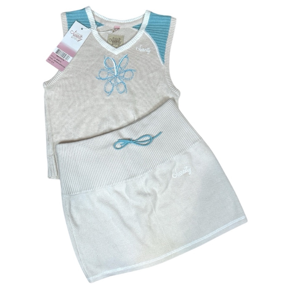 Varcity Girls Knit Sophia Sleeveless Top and Matching Skirt - Size S‎
